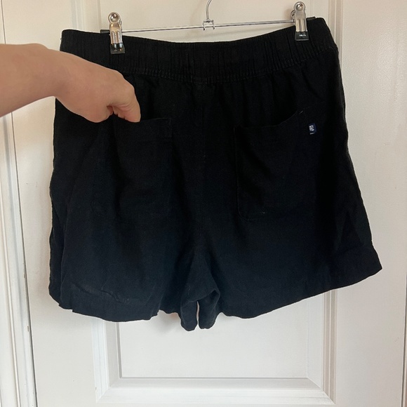 Set of Gap Linen Blend Pants and Short Set Pull on Size Medium Black Tan - Picture 9 of 11